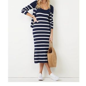 Striped Tank Top Dress w/Matching Cardigan